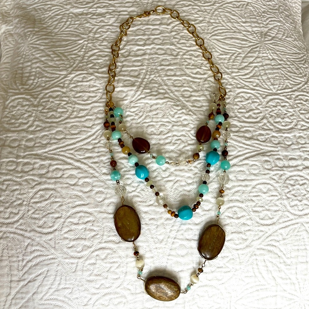 3 layer necklace multicolo